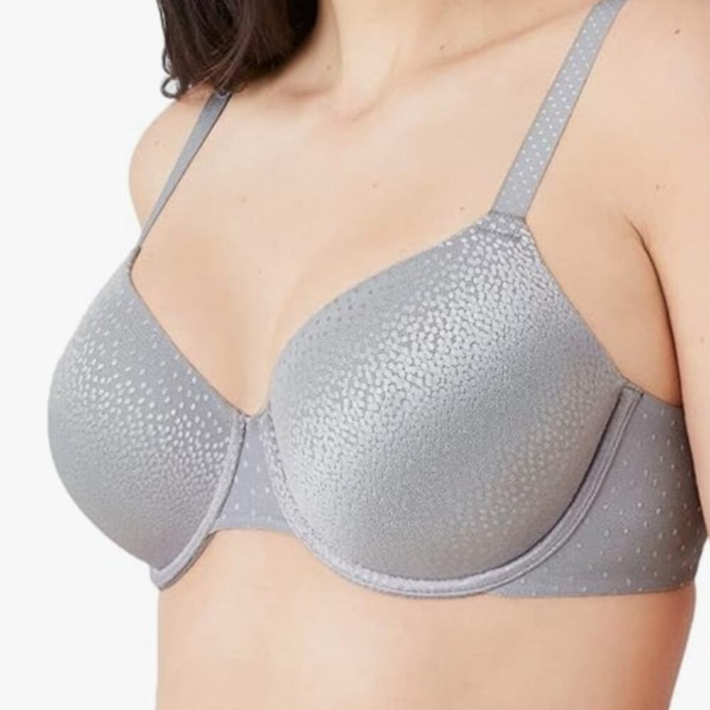 NWOT Wacoal Back Appeal Lightly Lined Full Cover T-Shirt Bra Silver 853303 34G